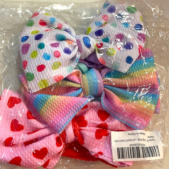 🎉HP🎉NWT 3 Pack 6” Large Headband Hair Bows - Picture 3 of 4